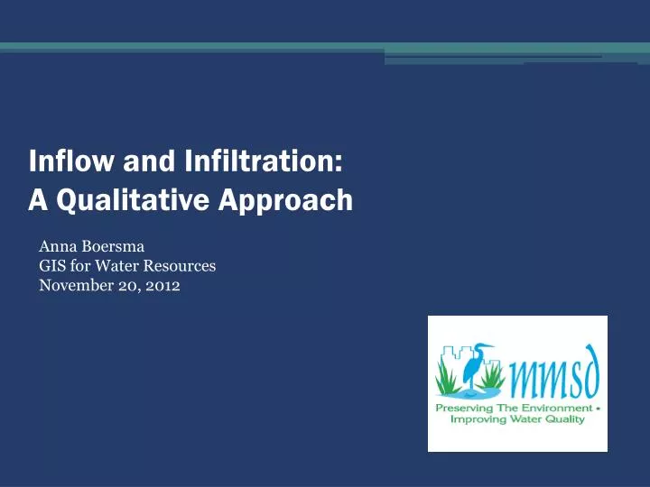 inflow and infiltration a qualitative approach