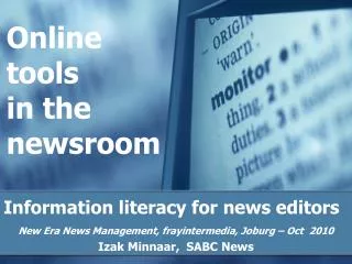 Online tools in the newsroom