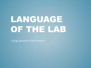 Language of the Lab