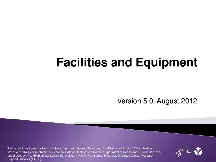 facilities and equipment