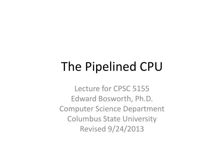 the pipelined cpu