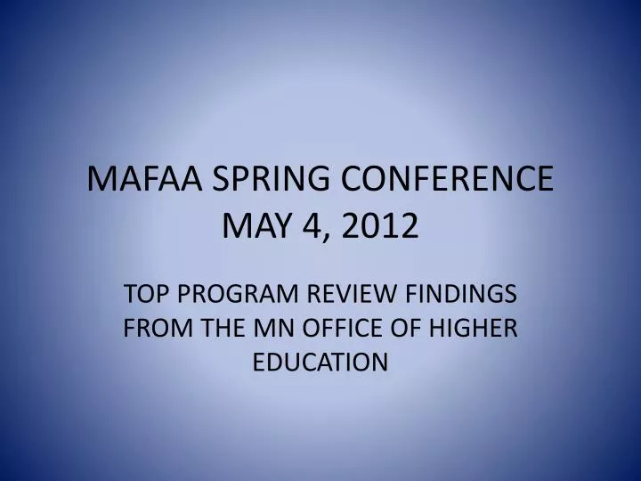 mafaa spring conference may 4 2012