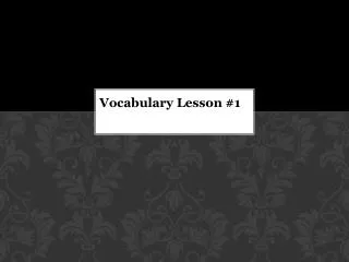 Vocabulary Lesson #1