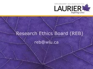 Research Ethics Board (REB)