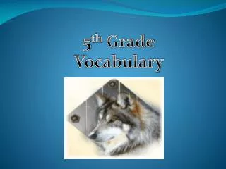 5 th Grade Vocabulary
