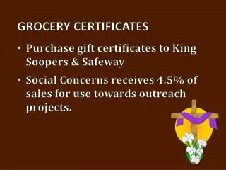 Grocery Certificates