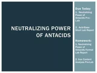 neutralizing power of antacids