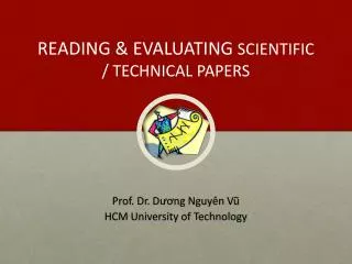 READING &amp; EVALUATING SCIENTIFIC / TECHNICAL PAPERS