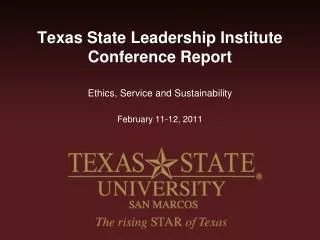 texas state leadership institute conference report