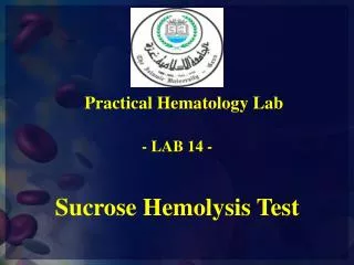 Sucrose Hemolysis Test