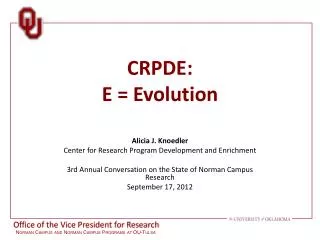 CRPDE: E = Evolution