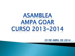 Asamblea Ampa goar Curso 2013-2014