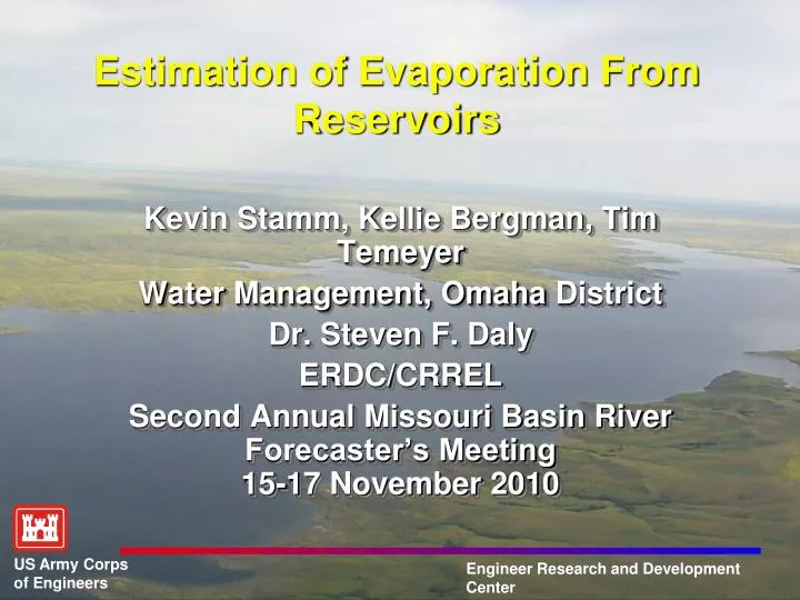 estimation of evaporation from reservoirs