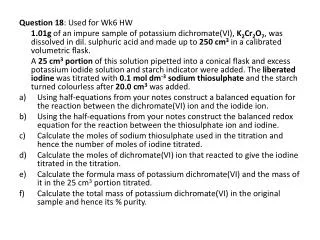 Question 18 : Used for Wk6 HW