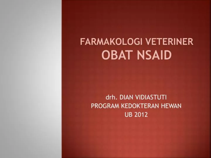 farmakologi veteriner obat nsaid