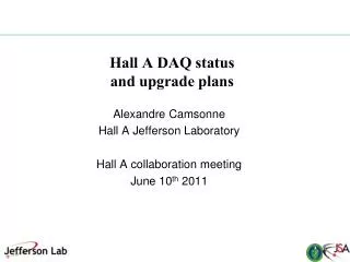 Hall A DAQ status and upgrade plans