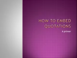 How to E mbed Quotations