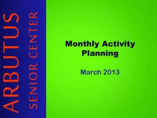 monthly activity planning