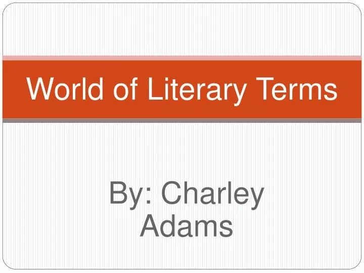 world of literary terms