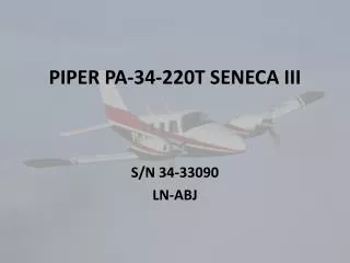 PIPER PA-34-220T SENECA III