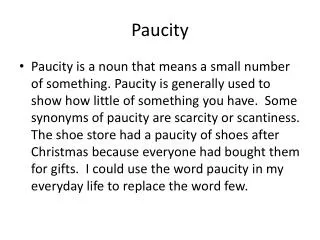 Paucity