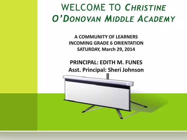 welcome to christine o donovan middle academy