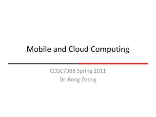 Mobile and Cloud Computing