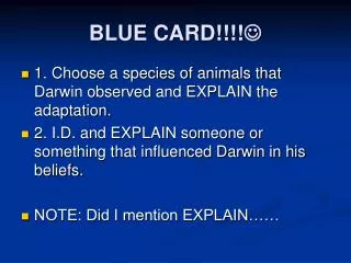 BLUE CARD!!!! ?