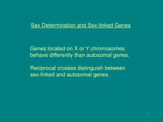 Sex Determination and Sex-linked Genes