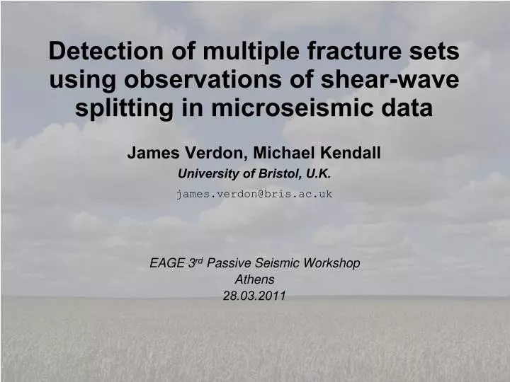 detection of multiple fracture sets using observations of shear wave splitting in microseismic data