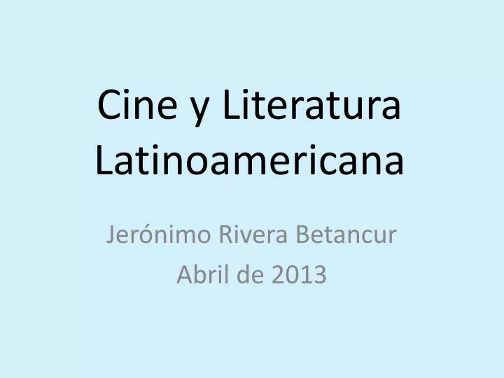 cine y literatura latinoamericana