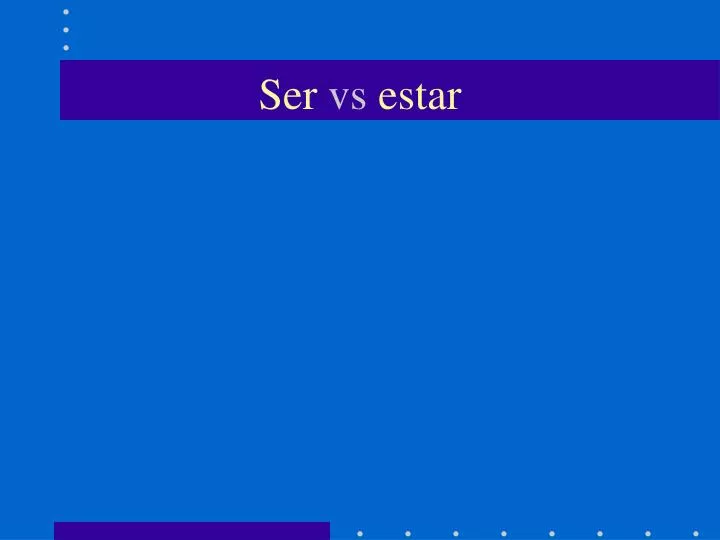 ser vs estar