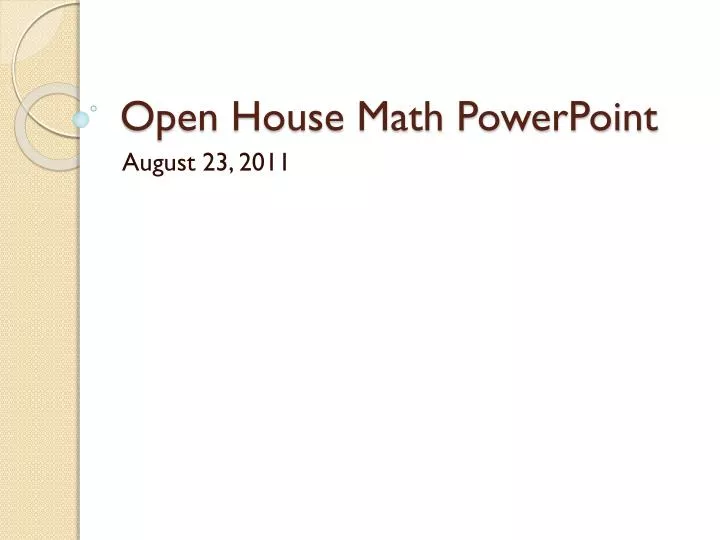 open house math powerpoint