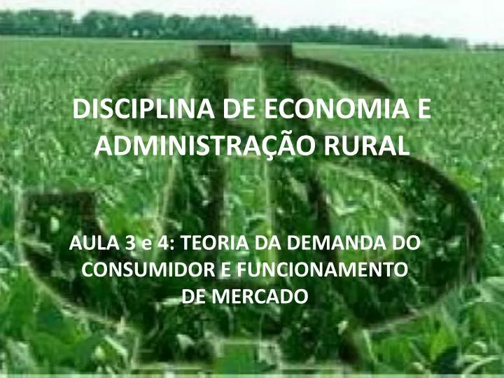 disciplina de economia e administra o rural