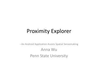 Proximity Explorer