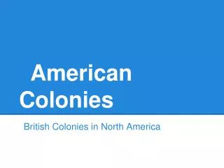 American Colonies
