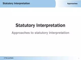 Statutory Interpretation