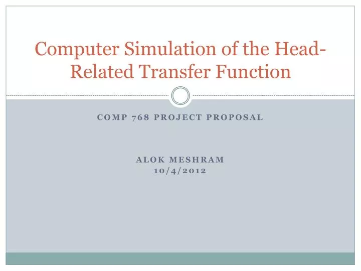 computer simulation of the head related transfer function
