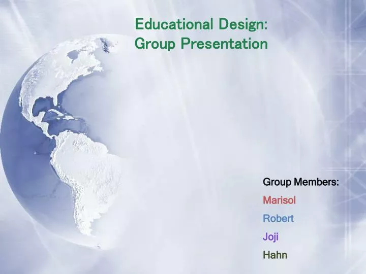 educational design group presentation