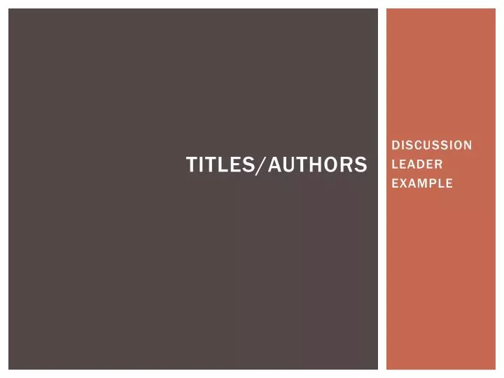 titles authors