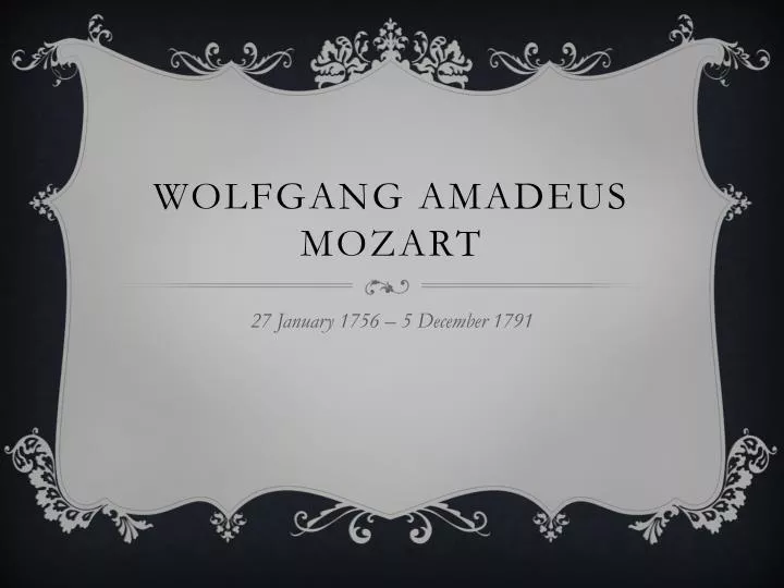 wolfgang amadeus mozart