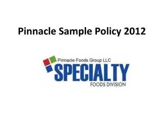 Pinnacle Sample Policy 2012