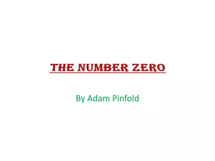 the number zero