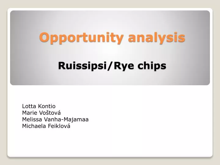 opportunity analysis ruissipsi rye chips