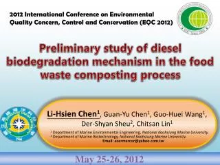 Preliminary study of diesel biodegradation mechanism in the food waste composting process