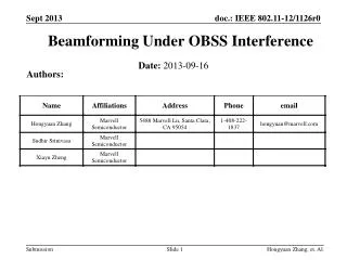 Beamforming Under OBSS Interference
