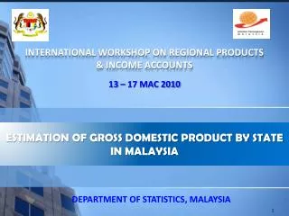 INTERNATIONAL WORKSHOP ON REGIONAL PRODUCTS &amp; INCOME ACCOUNTS