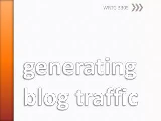 g enerating blog traffic