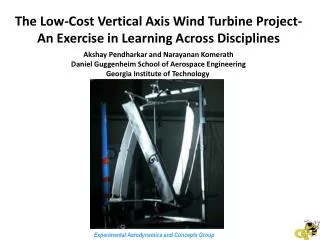 The Low-Cost Vertical Axis Wind Turbine Project- An Exercise in Learning Across Disciplines