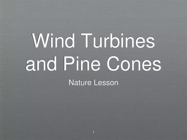 wind turbines and pine cones
